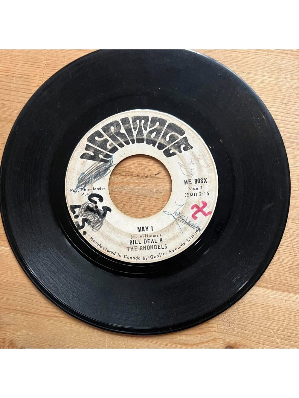 Bill Deal & The Rhondels - May I/Day by Day my Love grows Stronger 45rpm VG+ R14